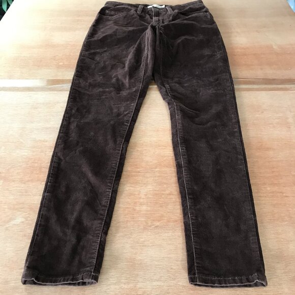 Levi's 721 High Rise Skinny Jeans Women 28 Brown Corduroy Dark Wash Stretch - Picture 1 of 15